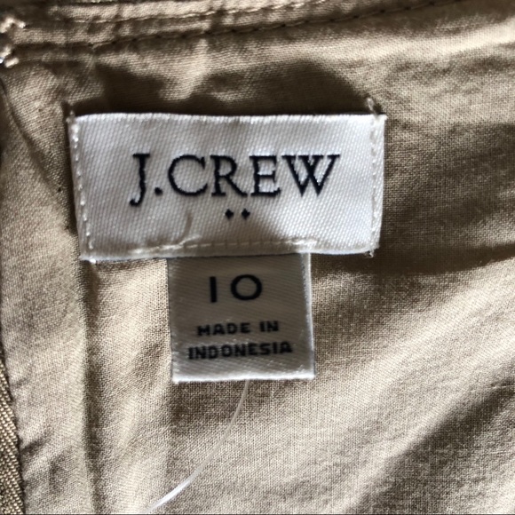 J. Crew Factory Khaki Tan Sleeveless Linen Blend V-neck Belted Jumpsuit - Picture 10 of 12